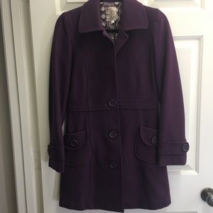 Purple pea coat, size small